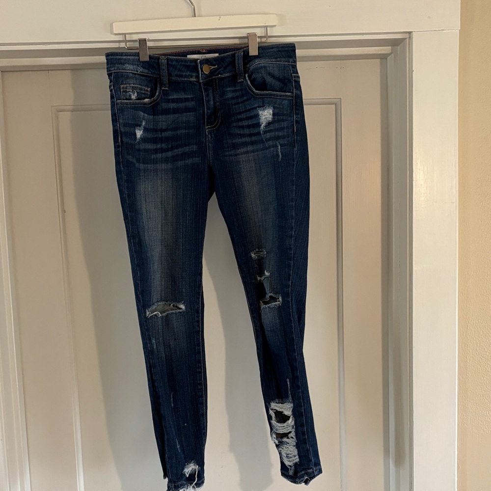 Carly Jean Midnight Blue Ripped Skinny Jeans